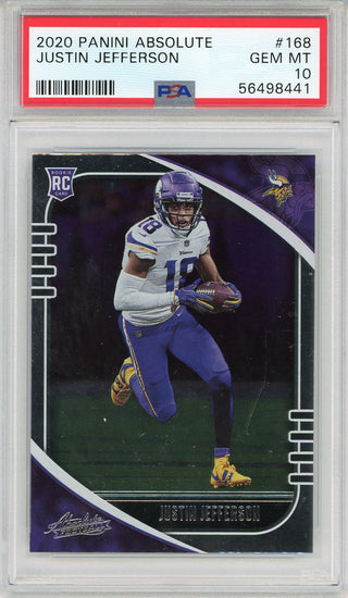 Justin Jefferson 2020 Panini Absolute Rookie Card #168 (PSA)