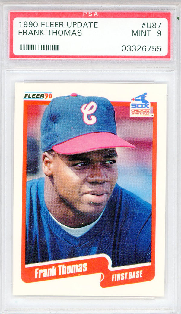 Frank Thomas 1990 Fleer Update Autograph Rookie Card #U87 BAS 10