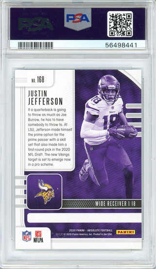 Justin Jefferson 2020 Panini Absolute Rookie Card #168 (PSA)