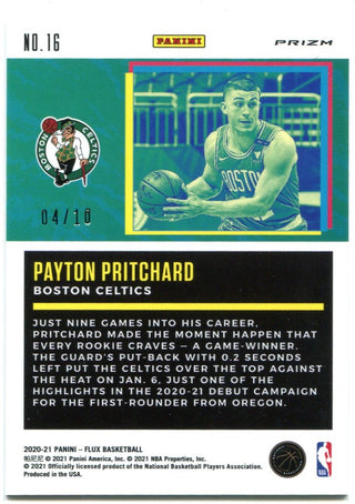Payton Pritchard Panini Flux Rookie 4/10