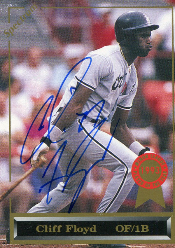 Cliff Floyd Autographed Spectrum Card