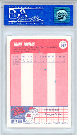Frank Thomas Autographed 1990 Fleer Update Card #U87 (PSA Mint 9)