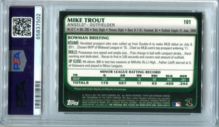 Mike Trout 2011 Bowman Chrome Draft #101 PSA Mint 8 Rookie Card