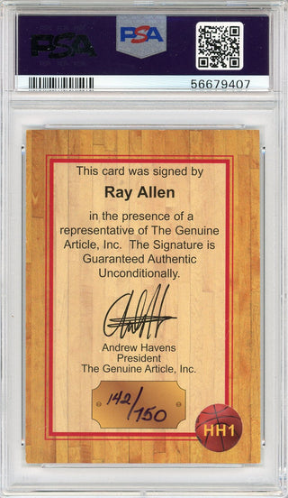 Ray Allen Autographed 1997 Genuine Article Card #HH1 (PSA 7/9)