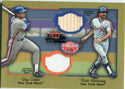 Keith Hernandez & Gary Carter 2002 Fleer Dual Game-Worn Jersey and Bat Card