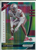 Jeff Okudah 2020 Prizm Draft Picks Green & Yellow Rookie Card 199/249