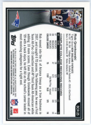 Rob Gronkowski 2010 Bowman Chrome Rookie Card #BCR-25