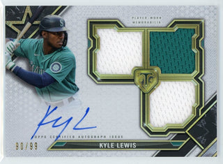 Kyle Lewis Autographed 2021 Topps Triple Threads Jersey Card #RFPAR-KLE