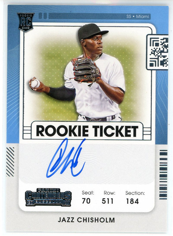 Autographed Miami Marlins Jazz Chisholm 2021 Topps Rookie