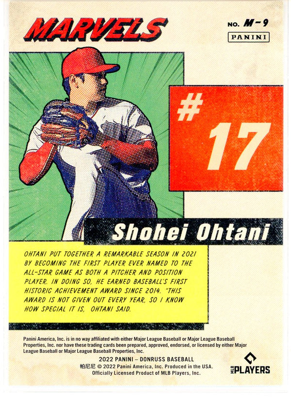 Shohei Ohtani 2022 Panini Donruss Marvels Insert Card #M-9