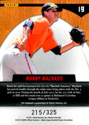 Manny Machado 2011 Panini Back to the Future Autographed Card #215/325