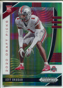 Jeff Okudah 2020 Prizm Draft Picks Green & Yellow Rookie Card 229/249