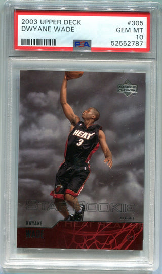 Dwyane Wade 2003 Upper Deck Star Rookie #305 PSA GEM MT 10 Card