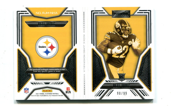 2021 Playbook Najee Harris Dual Patch Relic Booklet RC 90/99 Steelers #99