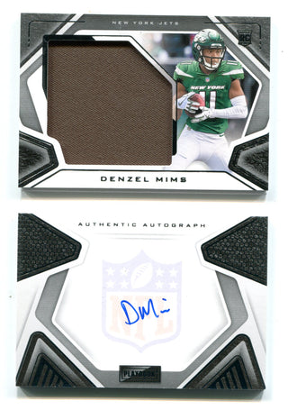 Denzel Mims Autographed 2020 Panini Playbook Patch Card#223  223/249