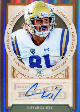 Caleb Wilson Autographed 2019 Panini Legacy Prizm Refractor Rookie Card