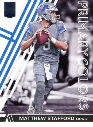 Matthew Stafford 2018 Panini Donruss Elite Primary Colors Insert Card