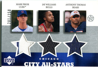 Mark Prior Jay Williams & Anthony Thomas Unsigned 2003 Upper Deck Jersey Card
