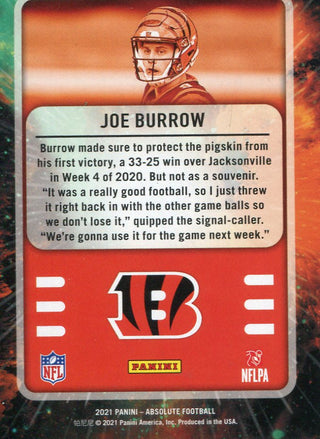 Joey Burrow 2021 Panini Absolute Card