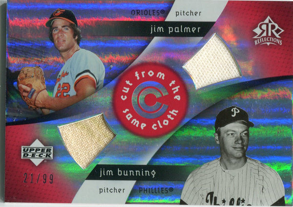 Jim Palmer and Jim Bunning 2005 Upper Deck Game Used Jersey Card