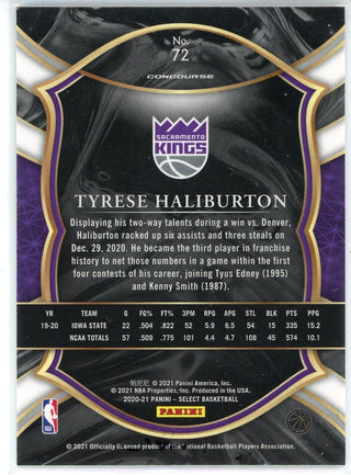 Tyrese Haliburton 2020-21 Panini Select Concourse Rookie Card #72
