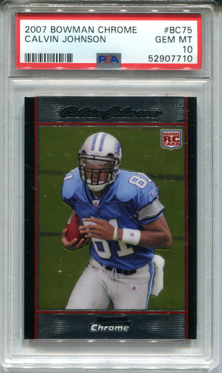 Calvin Johnson 2007 Bowman Chrome #BC75 (PSA GEM MT 10) Card