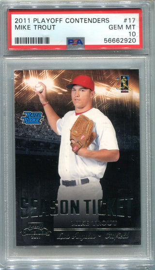 Mike Trout 2011 Playoff Contenders #17 PSA GEM MT 10 RC