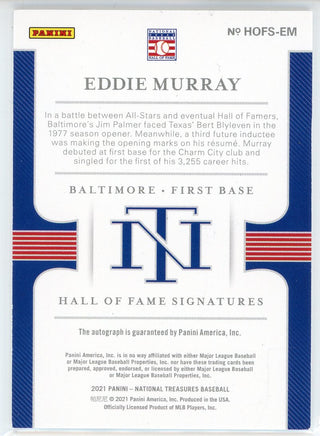 Eddie Murray Autographed 2021 Panini National Treasures Class of 2003 Card #HOFS-EM