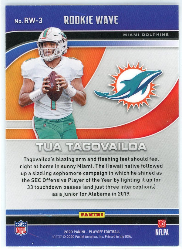 Tua Tagovailoa 2020 Panini Playoff Rookie Wave Card #RW-3