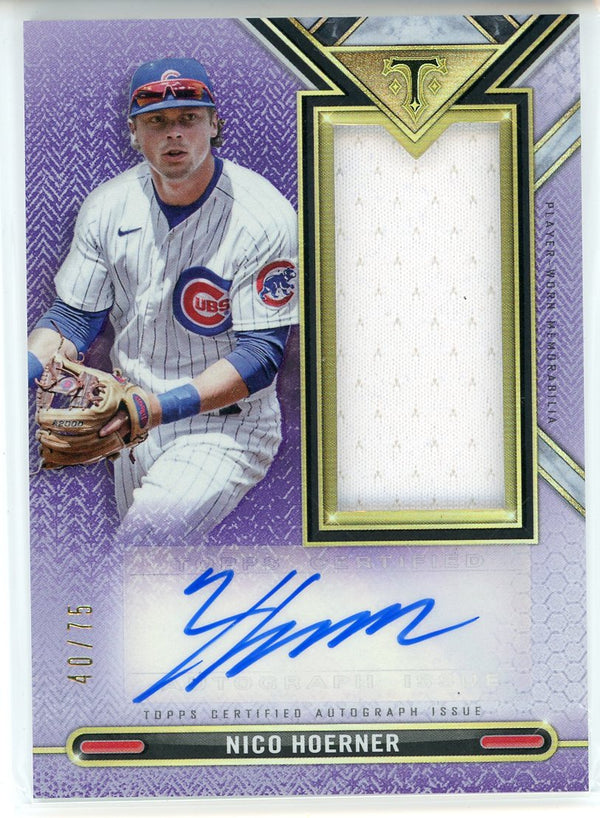 Nico Hoerner Autographed 2021 Topps Triple Threads Jersey Card