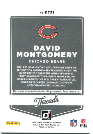 David Montgomery Donruss Threads Jersey Card