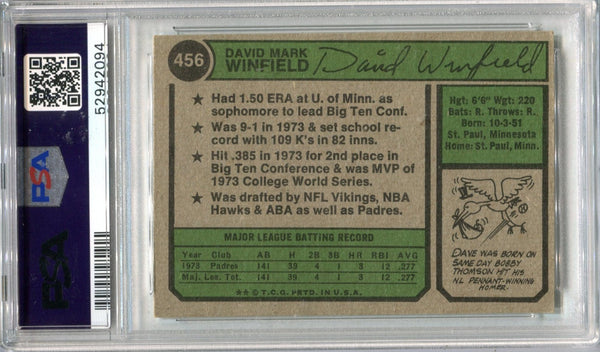 Dave Winfield 1974 Topps Card #456 (PSA EX 5 )