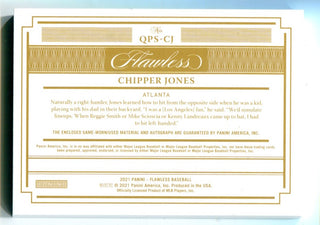 Chipper Jones 2021 Panini Flawless #QPSCJ Material Auto Card /10