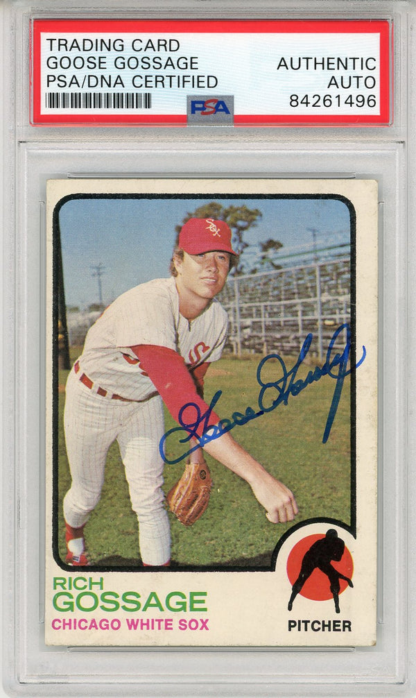 Goose Gossage Autographed 1973 Topps Card #174 (PSA)