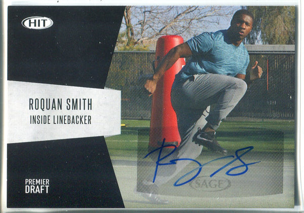 Roquan Smith Autographed 2018 Sage Hit Rookie Card