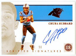 Chuba Hubbard Autographed 2021 Panini Encased Scripted Signatures Card #SS-CH