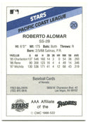 Robbie Alomar 1988 Rookie Las Vegas Stars Card