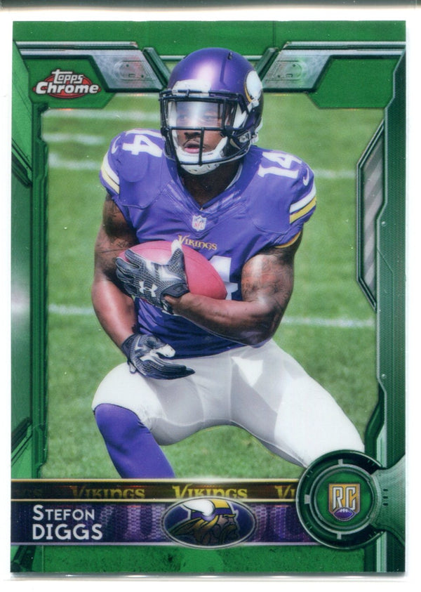 Stefon Diggs 2015 Topps Chrome #148 Green Rookie Card