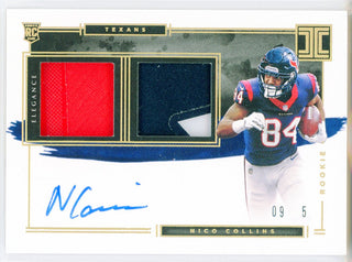 Nico Collins Autographed 2021 Panini Impeccable Rookie Patch Card #130