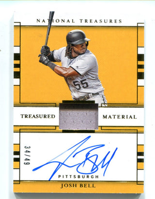 Josh Bell 2021 Panini National Treasures #TMSJB Autographed Card