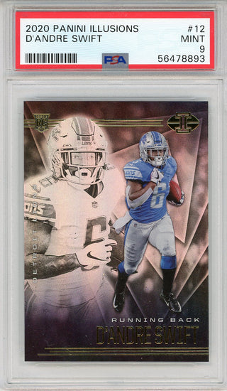 D'Andre Swift 2020 Panini Illusions Rookie Card #12 (PSA)