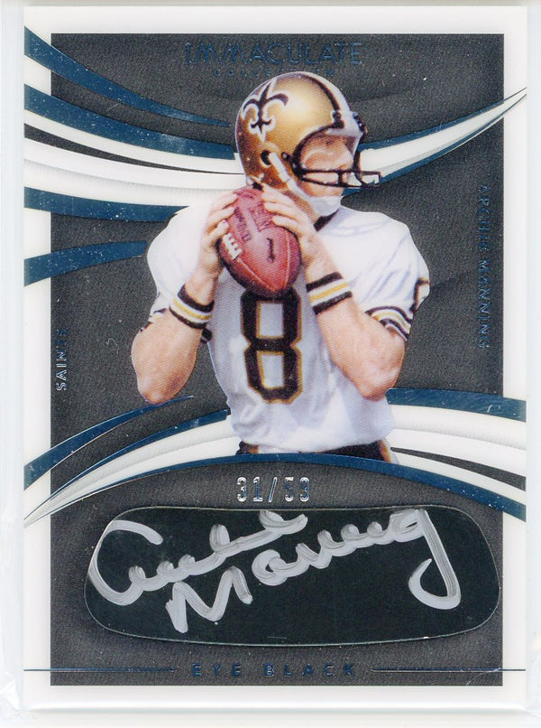 Archie Manning Autographed 2021 Panini Immaculate Collection Eye Black Card #IEB-AM
