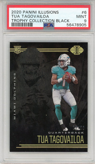 Tua Tagovailoa 2020 Panini Illusions Trophy Collection Black Rookie Card #6 (PSA)