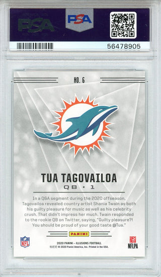 Tua Tagovailoa 2020 Panini Illusions Trophy Collection Black Rookie Card #6 (PSA)