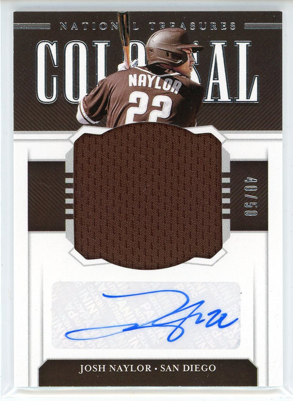 Josh Naylor Autographed 2020 Panini National Treasures Colossal Patch Card #CMS-JN