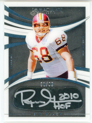 Russ Grimm Autographed 2021 Panini Immaculate Collection Eye Black Card #IEB-RG