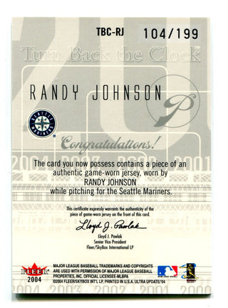 Randy Johnson 2003 Upper Deck #AS-RJ Jersey Swatch Card