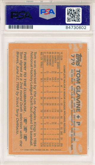 Tom Glavine Autographed 1988 Topps Card #779 (PSA Auto)