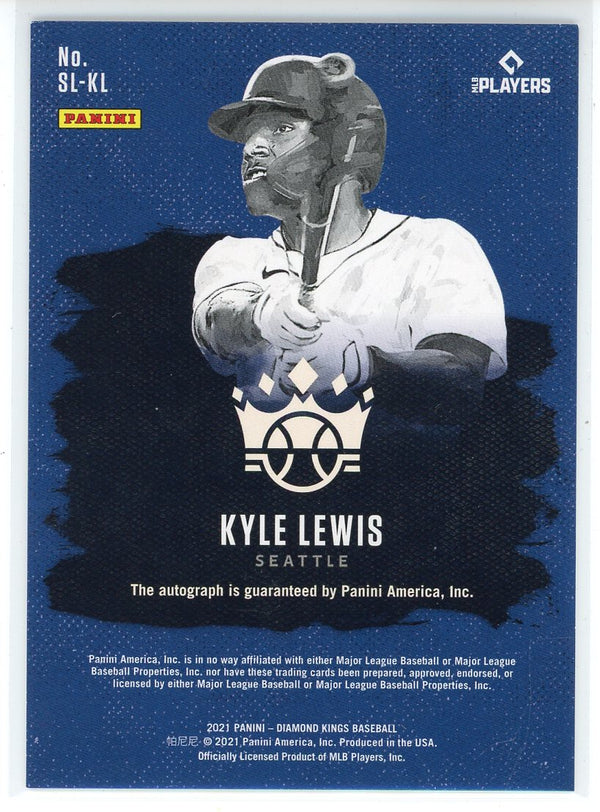 Kyle Lewis Autographed 2021 Panini Diamond Kings Lithographs Card #SL-KL