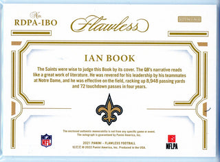 Ian Book Autographed 2021 Panini Flawless Rookie Patch Card #RDPA-IBO